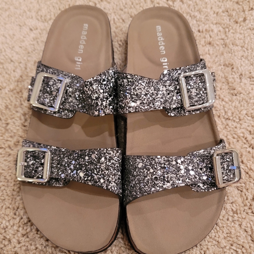 Madden Girl brando glitter slide sandal